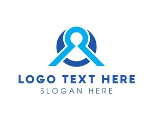 Ribbon Symbol Letter A logo