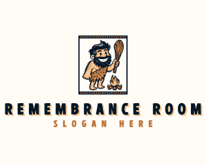 Primitive Caveman Cartoon logo