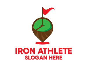 Golf Hole Flagstick Pin logo design