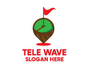 Golf Hole Flagstick Pin logo design