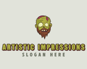 Creepy Zombie Monster logo design