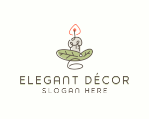 Leaf Candle Decor logo design