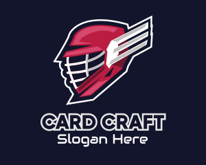 Hockey Winged Helmet logo design