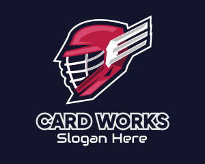 Hockey Winged Helmet logo design