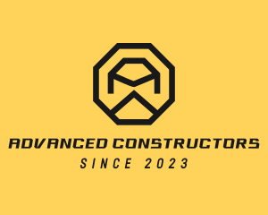 Construction Octagon Letter A logo design