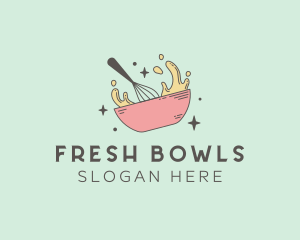 Mixing Bowl Whisk Pastry logo design