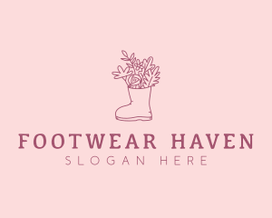 Floral Landscaping Boot logo design