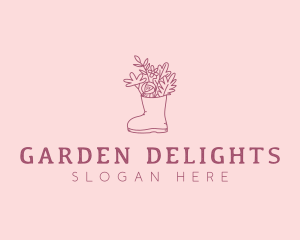 Floral Landscaping Boot logo design