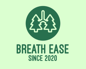 Green Pine Tree Lungs logo design