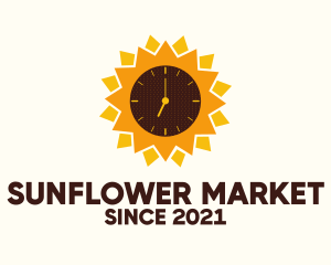 Sunflower Time Clock  logo design