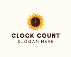 Sunflower Time Clock  logo design