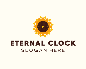 Sunflower Time Clock  logo design