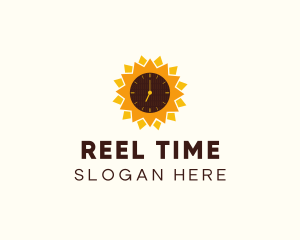 Sunflower Time Clock  logo design