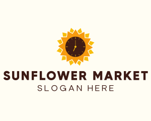 Sunflower Time Clock  logo design