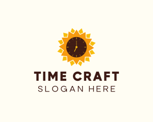 Sunflower Time Clock  logo design