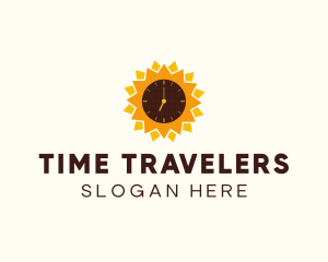 Sunflower Time Clock  logo design