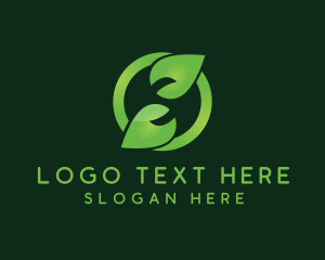 Organic Leaf Circle Logo