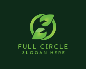 Organic Leaf Circle logo design