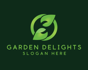 Organic Leaf Circle logo design