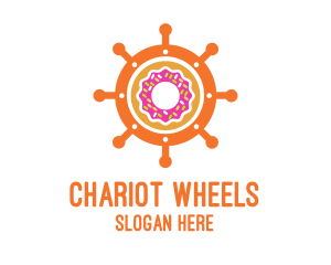 Donut Ship Wheel logo design