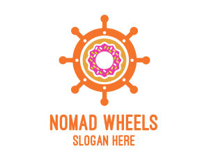 Donut Ship Wheel logo design