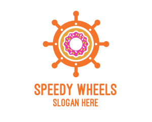 Donut Ship Wheel logo design