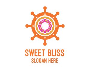 Donut Ship Wheel logo design