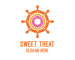 Donut Ship Wheel logo design