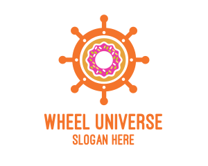 Donut Ship Wheel logo design