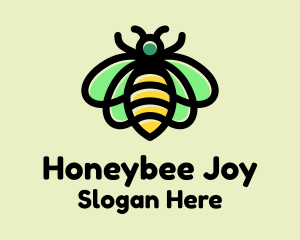 Monoline Honeybee Insect logo