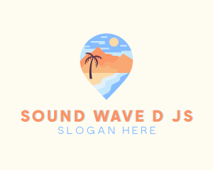 Beach Island Tropical Vacation logo design