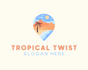 Beach Island Tropical Vacation logo design