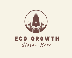 Trowel Gardening Grass logo design