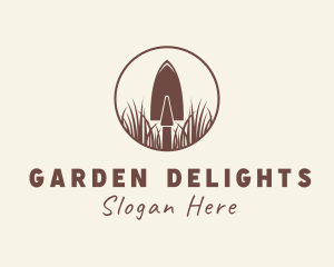 Trowel Gardening Grass logo design