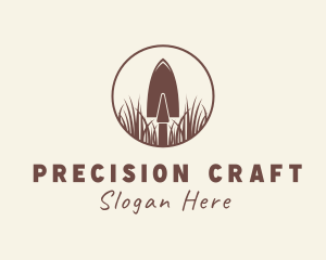 Trowel Gardening Grass logo design