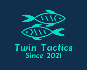 Green Twin Fish  logo design