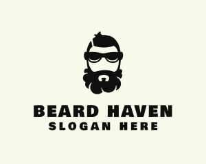 Hipster Beard Sunglasses Man logo design