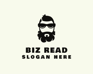 Hipster Beard Sunglasses Man logo design