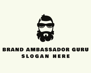 Hipster Beard Sunglasses Man logo design