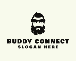 Hipster Beard Sunglasses Man logo design