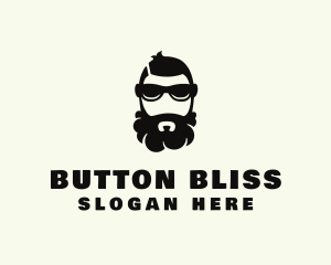 Hipster Beard Sunglasses Man logo design