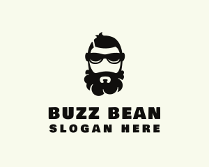 Hipster Beard Sunglasses Man logo design