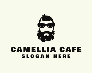 Hipster Beard Sunglasses Man logo design