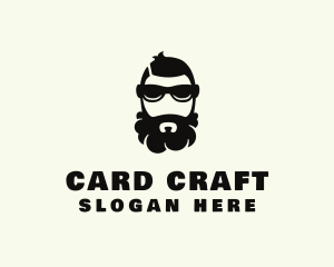 Hipster Beard Sunglasses Man logo design