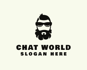 Hipster Beard Sunglasses Man logo design