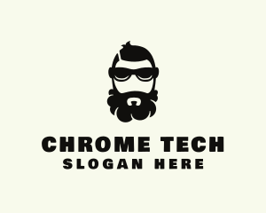 Hipster Beard Sunglasses Man logo design