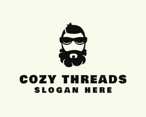 Hipster Beard Sunglasses Man logo design