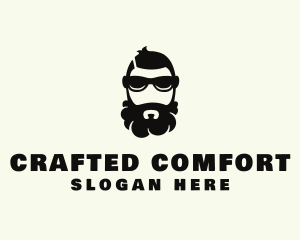 Hipster Beard Sunglasses Man logo design