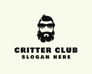 Hipster Beard Sunglasses Man logo design