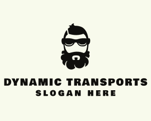 Hipster Beard Sunglasses Man logo design